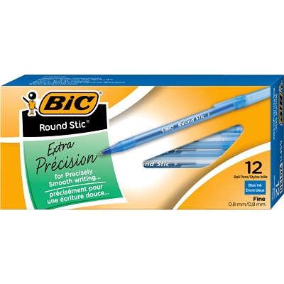 STYLO ROUND STICK 12 BLEU FIN - INSTRUMENTS D'ECRITURE - BIC