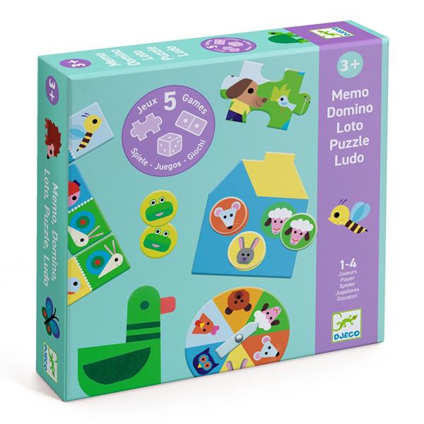 Djeco - 5 jeux / À la ferme - JEUX POUR ENFANTS - DJECO